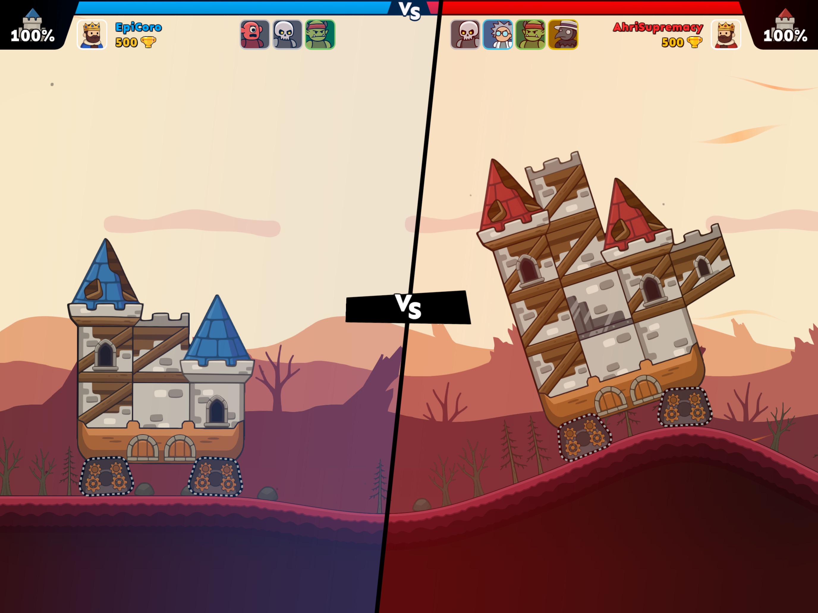 Широкий экран iPad: поле боя целиком, арена Castle Busters