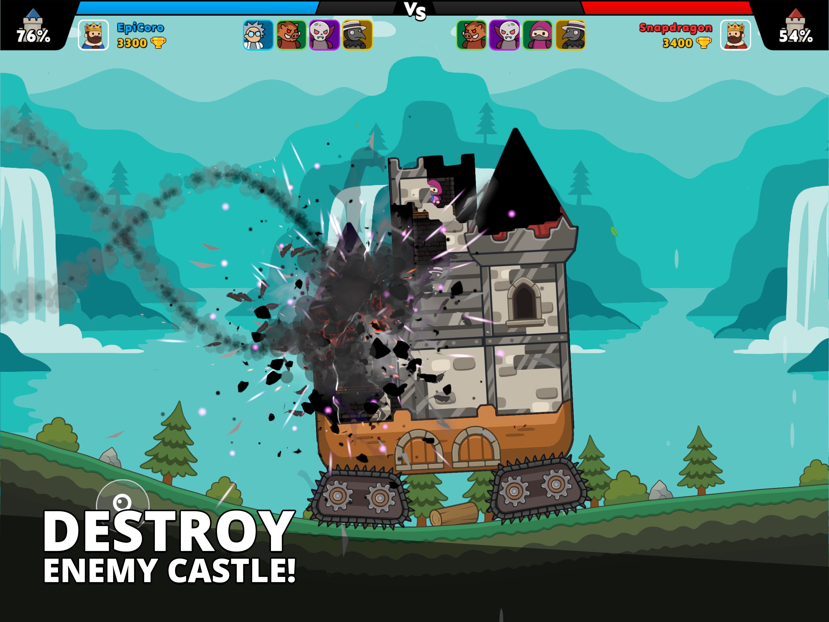 Арена на закате — широкий формат iPad в Castle Busters